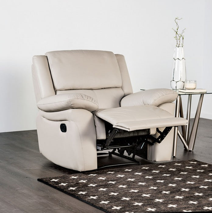 Glarus Transitional Leather Recliner - White