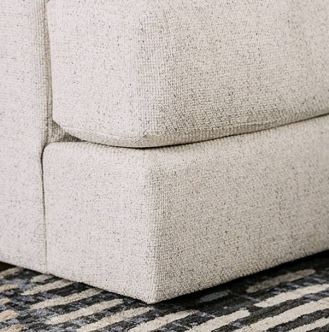 Flintshire Transitional Beige Chenille Track Arm Living Room Set