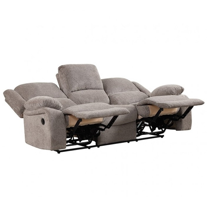 Cosimo Contemporary Chenille Reclining Living Room Set - Mocha