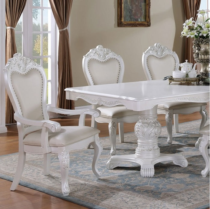 Manzanita Traditional 9PC Double Pedestal Dining Set - White