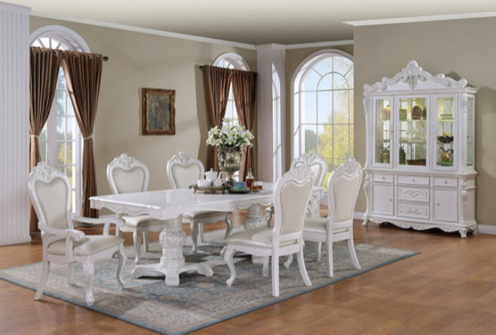 Manzanita Traditional 9PC Double Pedestal Dining Set - White