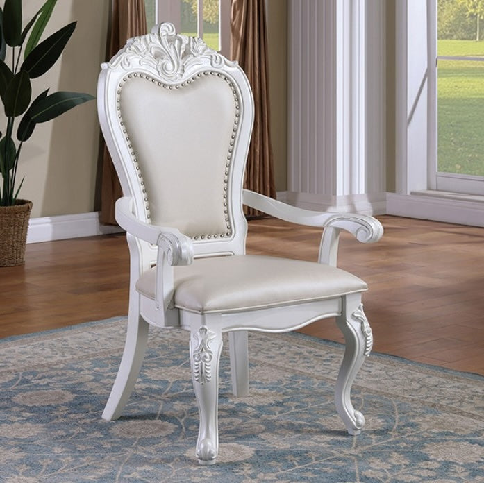 Manzanita Traditional Arm Chair Set of 2 - White