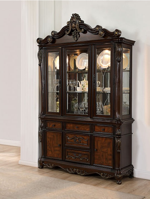 Manzanita Traditional Hutch & Buffet - Dark Cherry