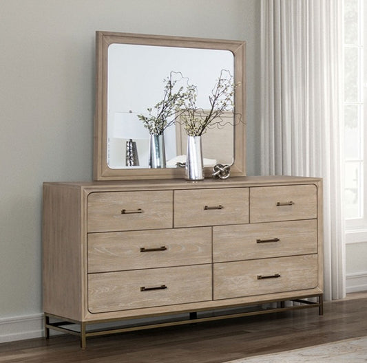 Sandes Transitional Dresser with Gold Bar Pulls & Legs