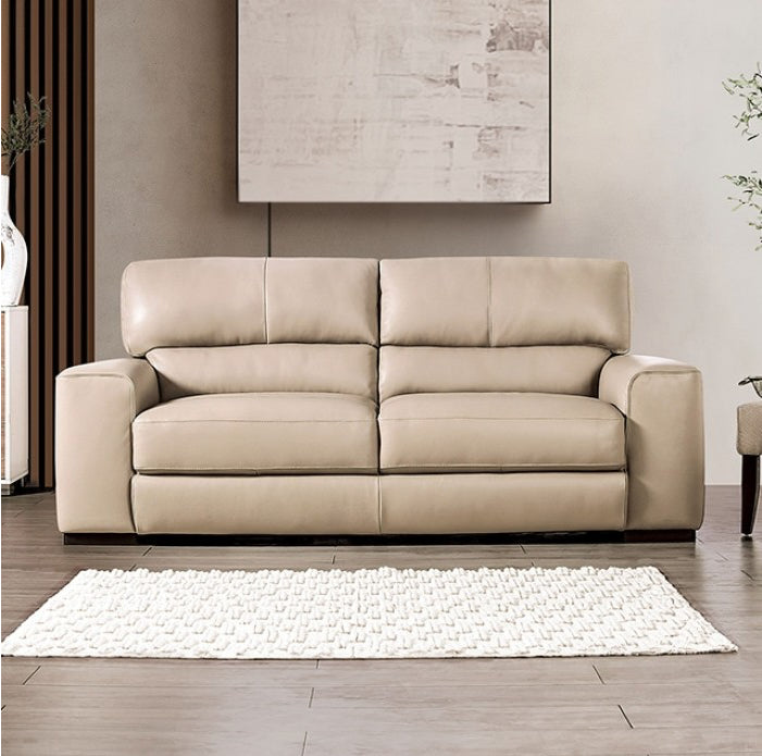 Marsicano Italian Leather Living Room Set - Taupe