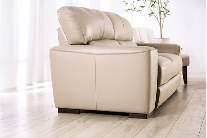 Marsicano Italian Leather Living Room Set - Taupe