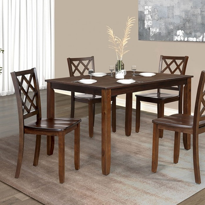 Yamhill 5PC Transitional Wooden Dining Set - Dark Cherry