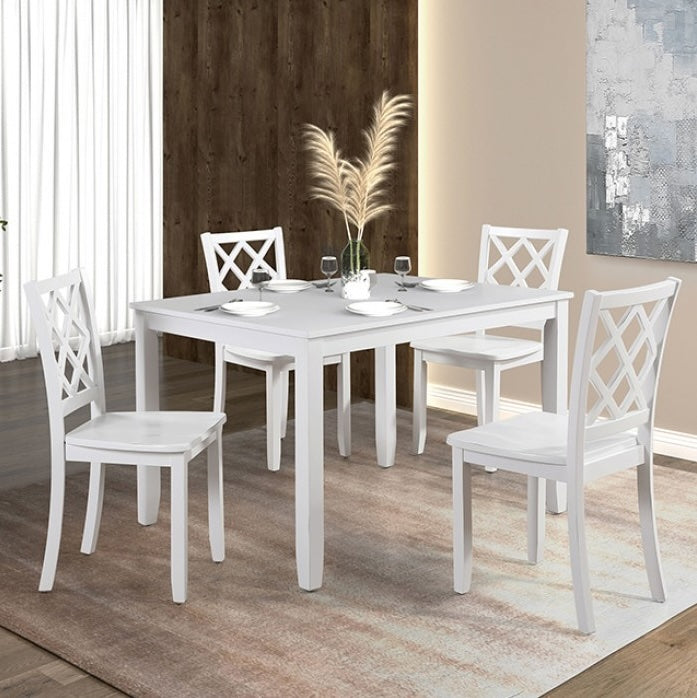 Yamhill 5PC Transitional Wooden Dining Set - White