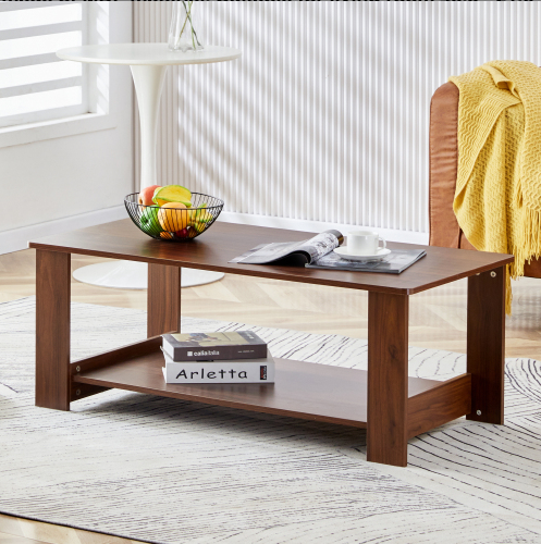 Max Modern Minimalist Coffee Table with Lower Shelf