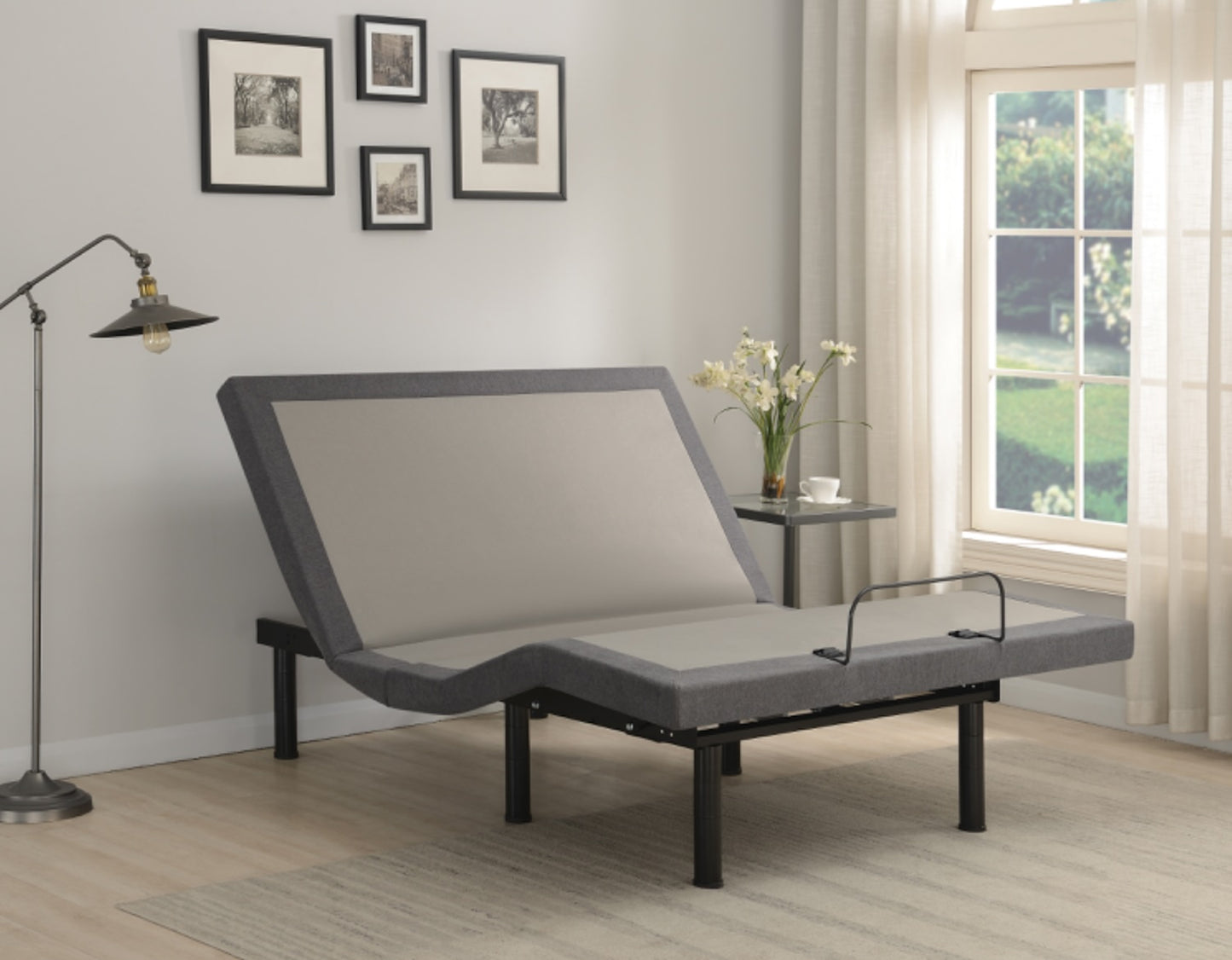 Clara Adjustable Bed Base - Gray & Black