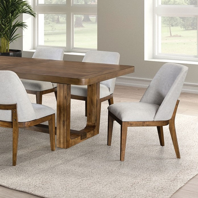 Mandal Transitional 7PC Dining Set in Chestnut