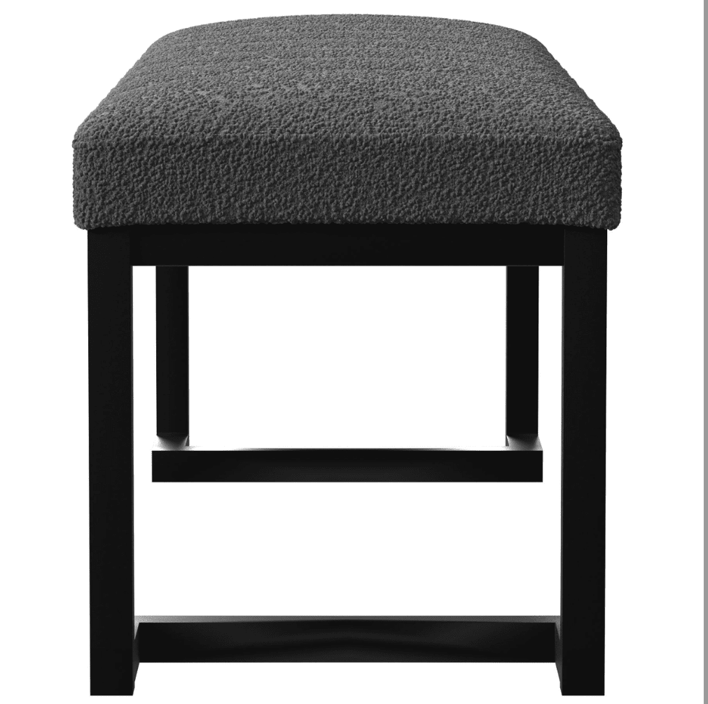 Mesa Boucle Upholstered Tufted Accent Bench - Charcoal