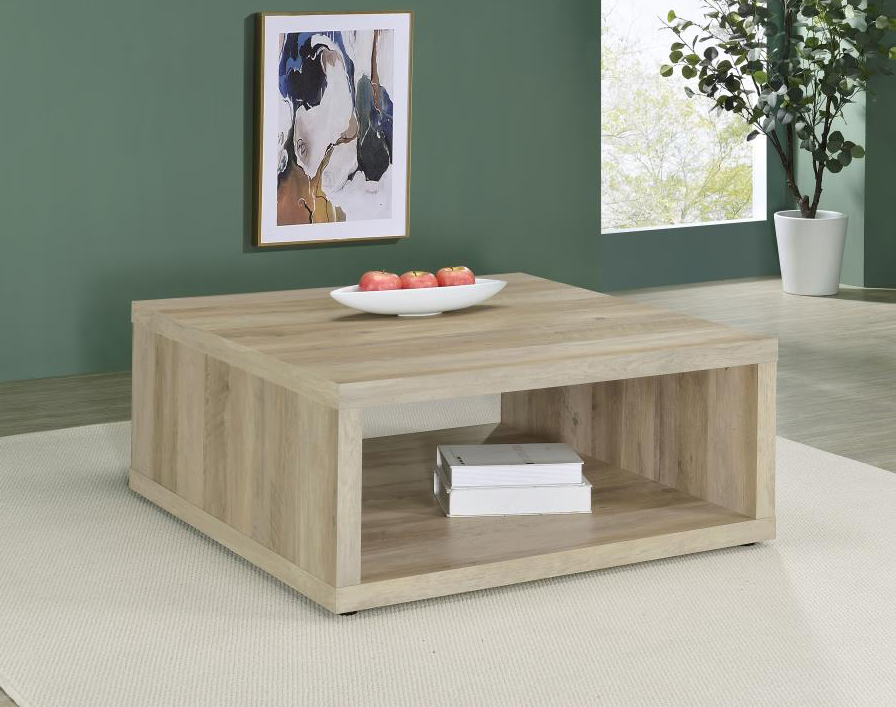 Frisco Square Engineered Wood Coffee Table Distressed Pine