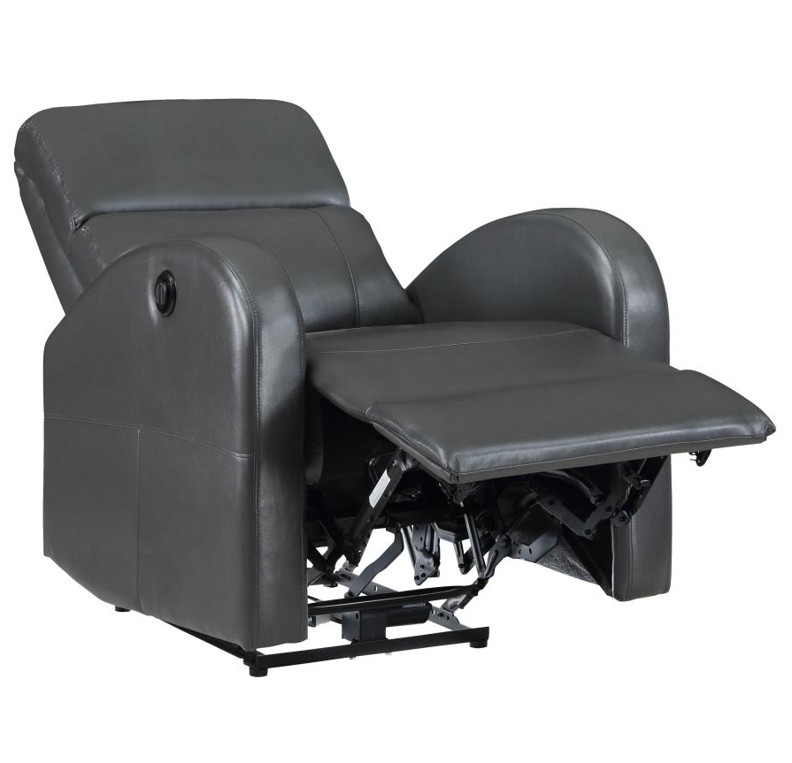 Grant Faux Leather Power Recliner Chair - Grey