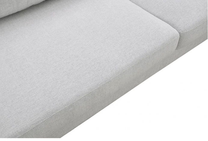 Vermon Contemporary Chenille Sofa with Walnut Legs - Light Gray