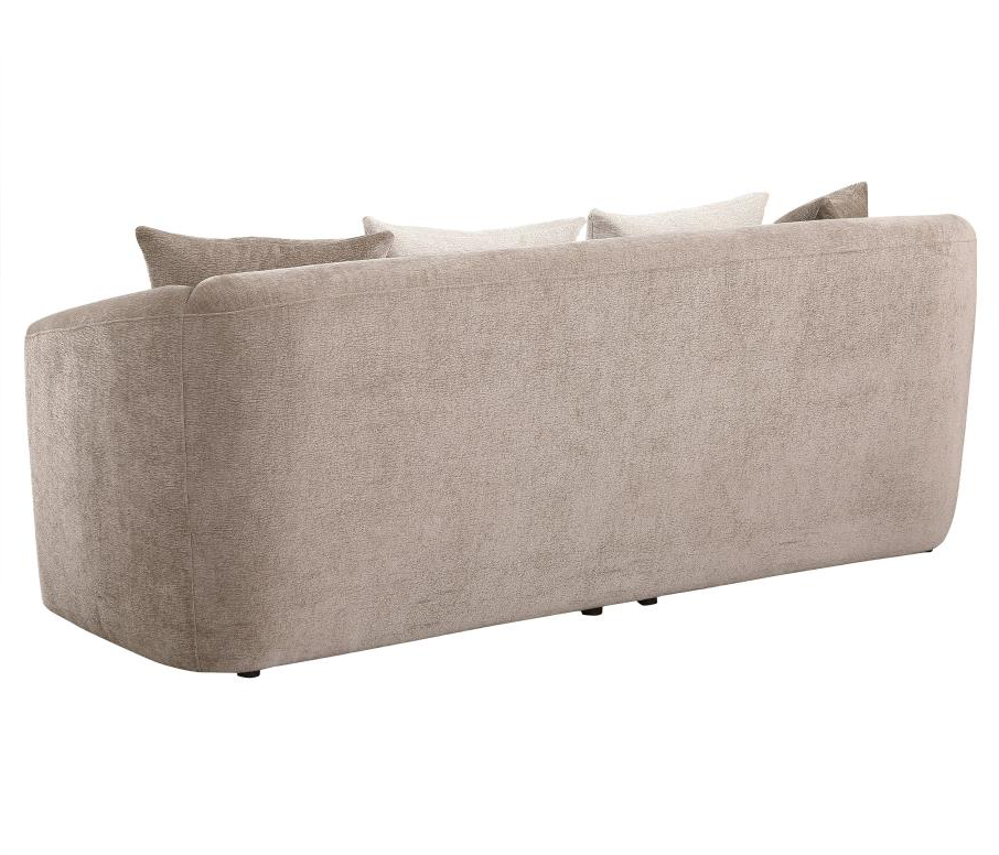 Townsend Chenille Upholstered Rolled Arm Living Room Set - Latte