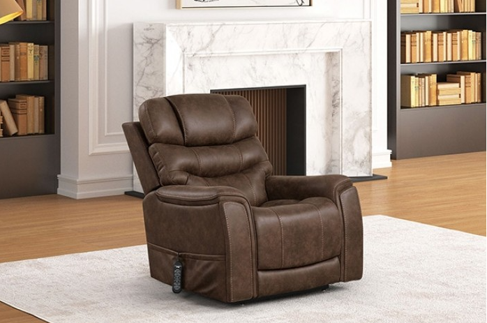 Guinevra Transitional Power Lift Recliner with Massage & Heat - Walnut