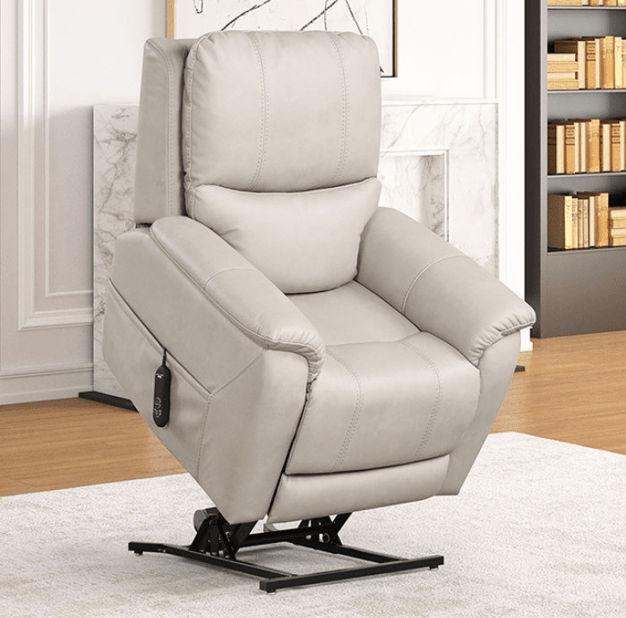 Ethelreda Power Lift Recliner with Heat & Massage - Light Gray