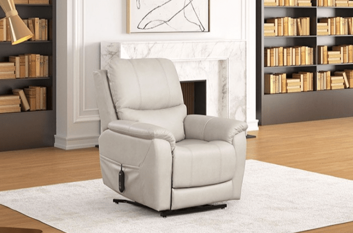 Ethelreda Power Lift Recliner with Heat & Massage - Light Gray