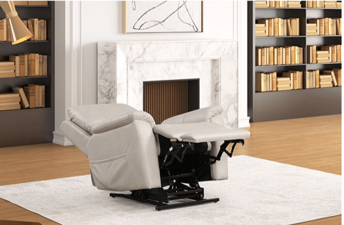 Ethelreda Power Lift Recliner with Heat & Massage - Light Gray