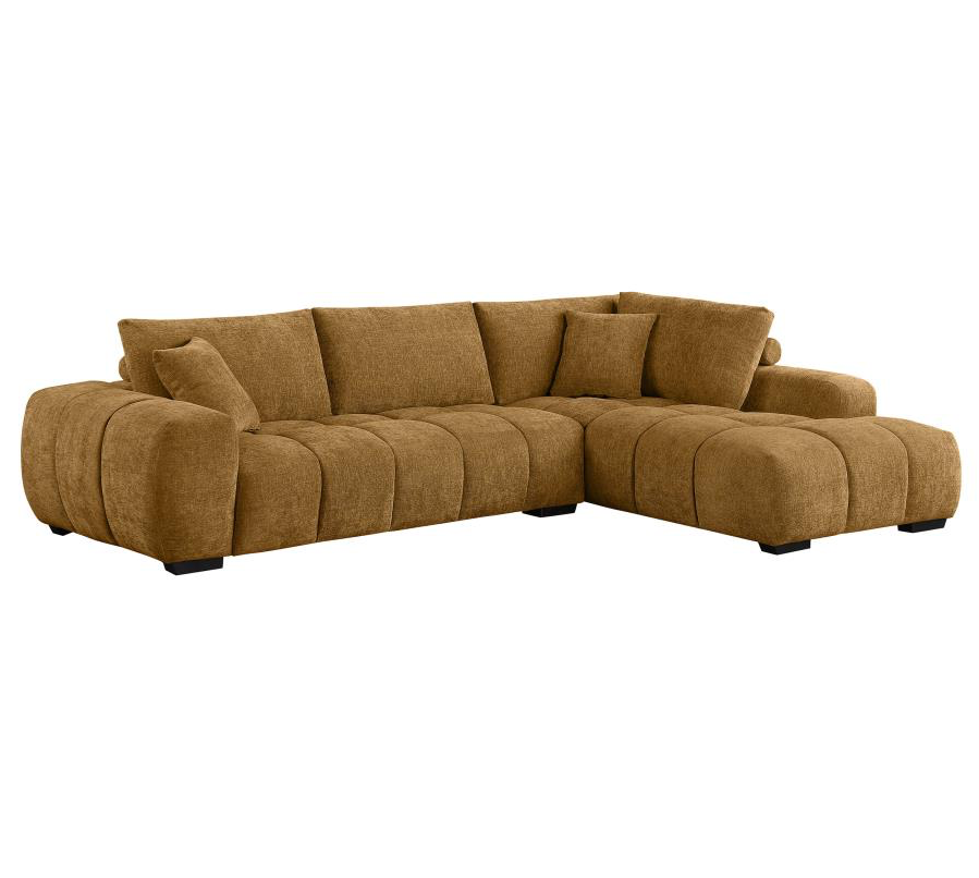 Camacho Upholstered Chaise Sectional Sofa, Amber