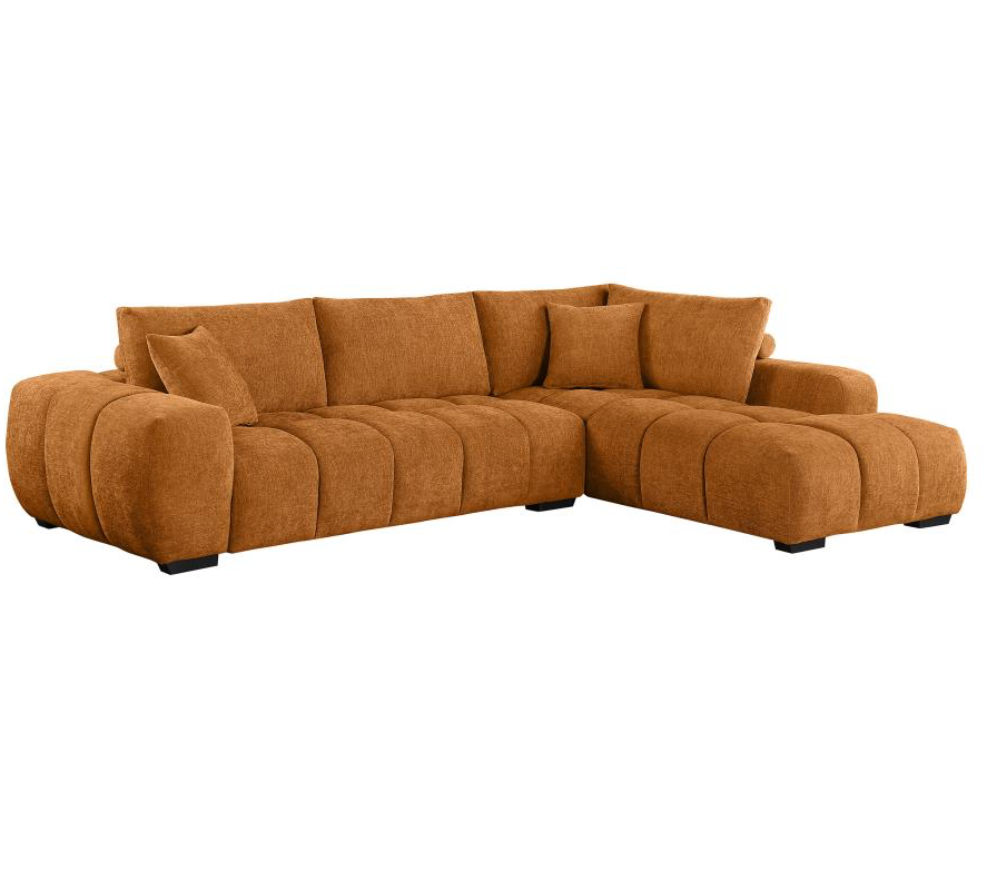 Camacho Upholstered Chaise Sectional Sofa, Orange