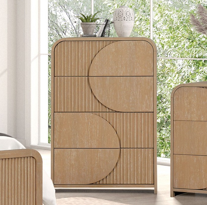 Tangentry Modern 4-Drawer Chest, Natural