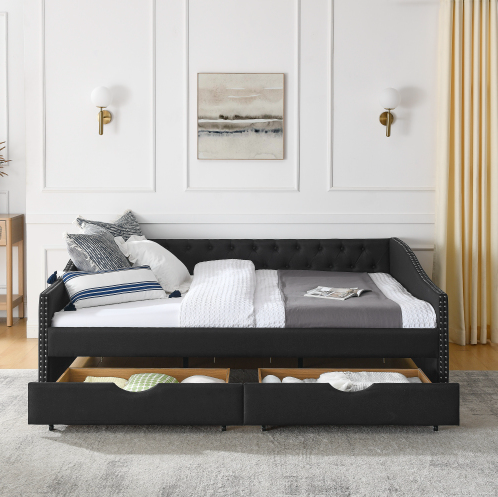 Everest Full Size Tufted Daybed with Storage