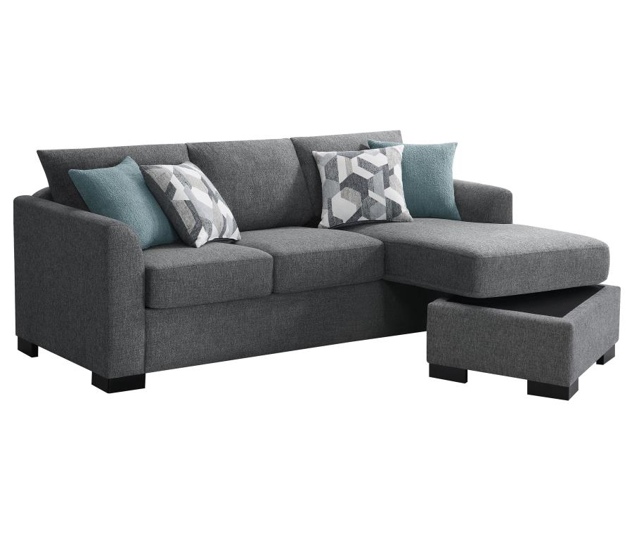 Storey Upholstered Sleeper Sectional Chaise Sofa