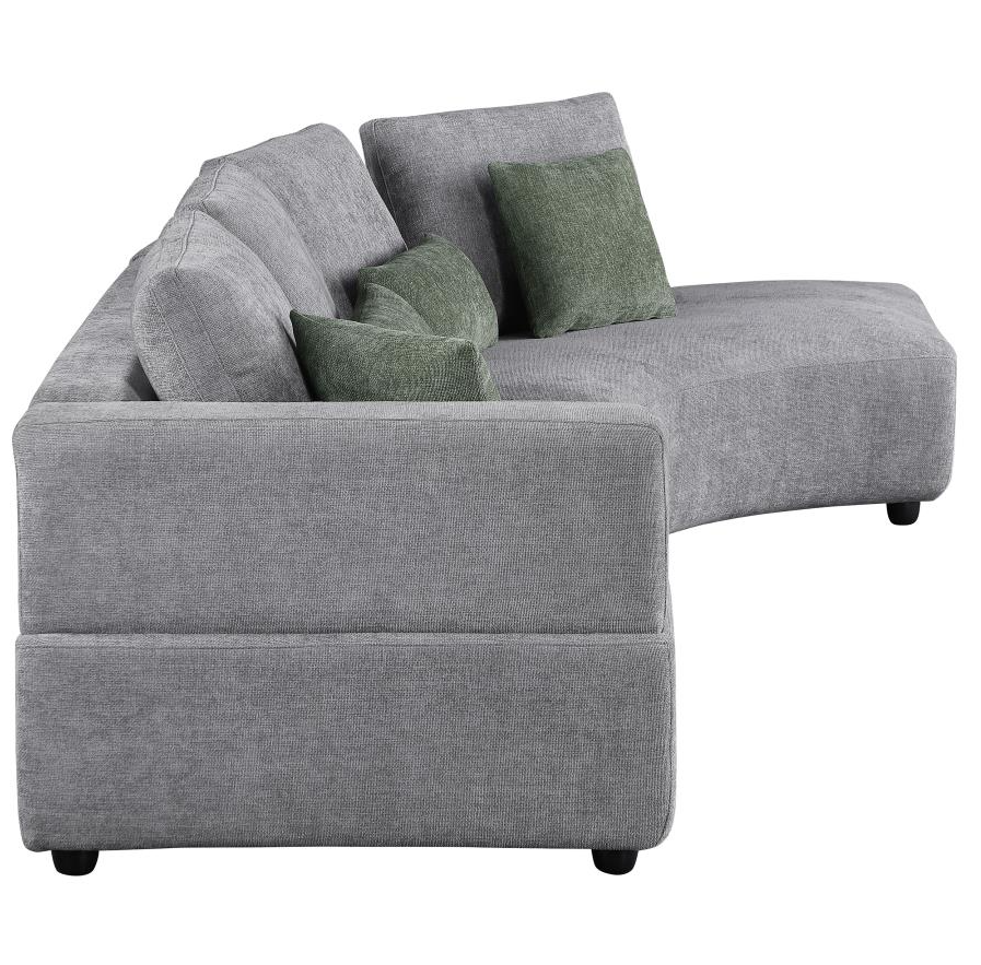 Toscano 134-inch Upholstered Sectional Sofa Grey