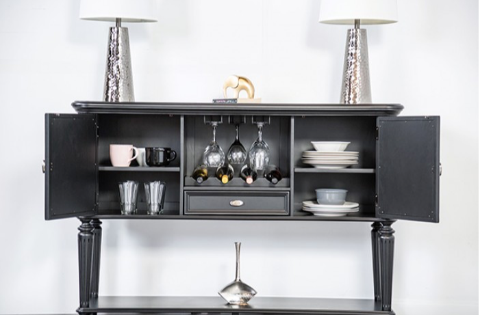 Neue Mill Modern Farmhouse Dining Server, Black