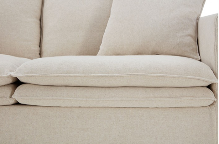 Crayford Transitional Pillow Top Linen Sofa, Taupe