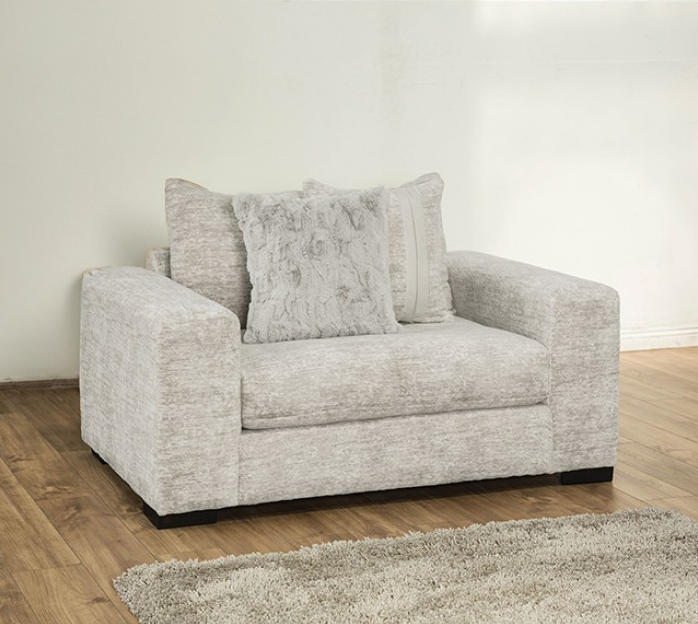 Summerset Transitional Chenille Chair & a Half, Gray