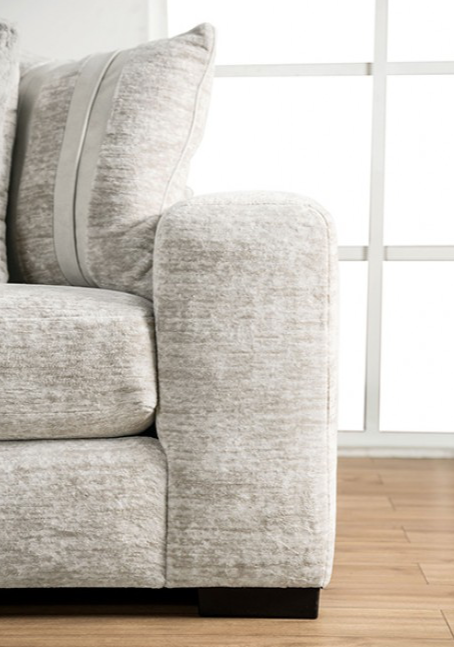 Summerset Transitional Chenille Chair & a Half, Gray