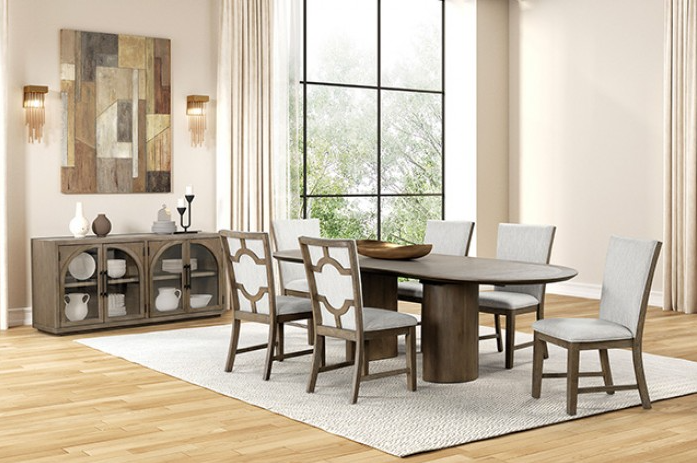 Clements Modern Farmhouse 7-Piece Dining Set, Oak