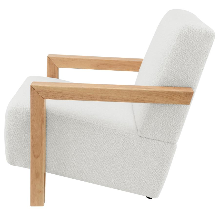 Fitzroy Boucle Upholstered Accent Arm Chair Ivory