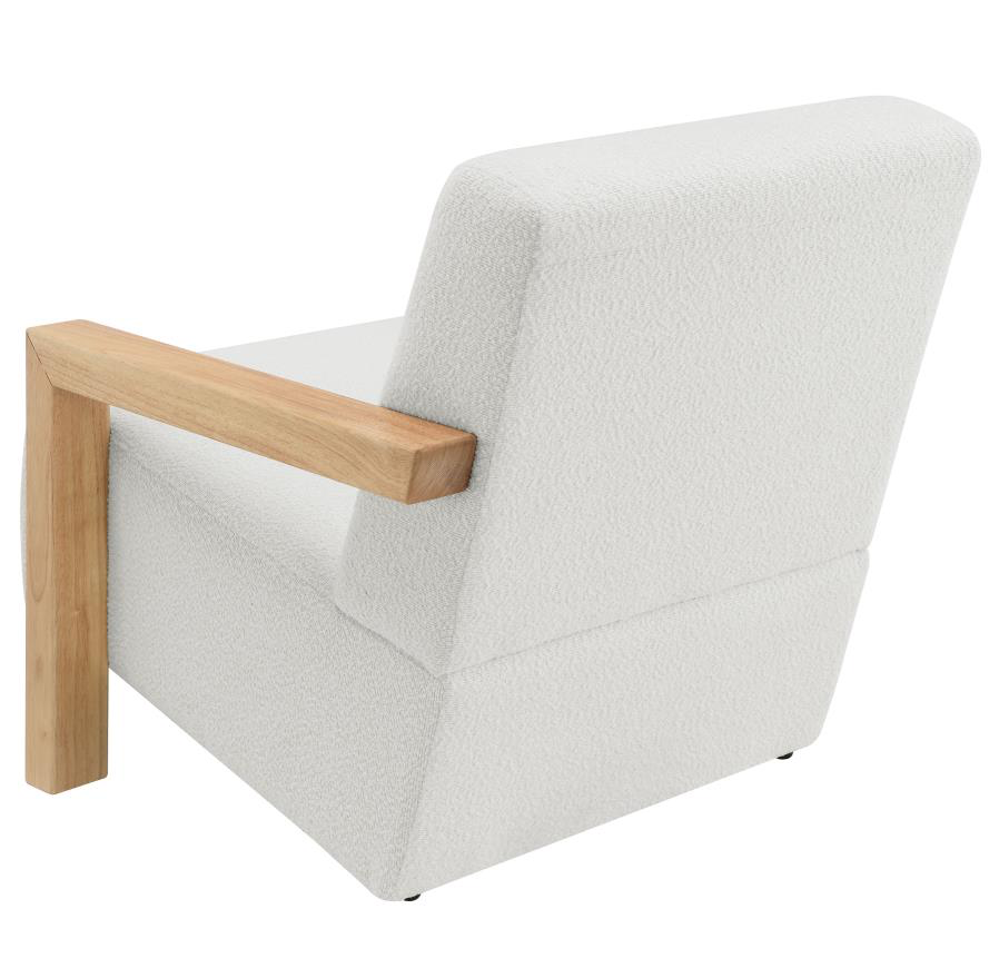 Fitzroy Boucle Upholstered Accent Arm Chair Ivory