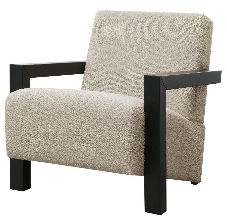 Fitzroy Boucle Upholstered Accent Arm Chair Latte