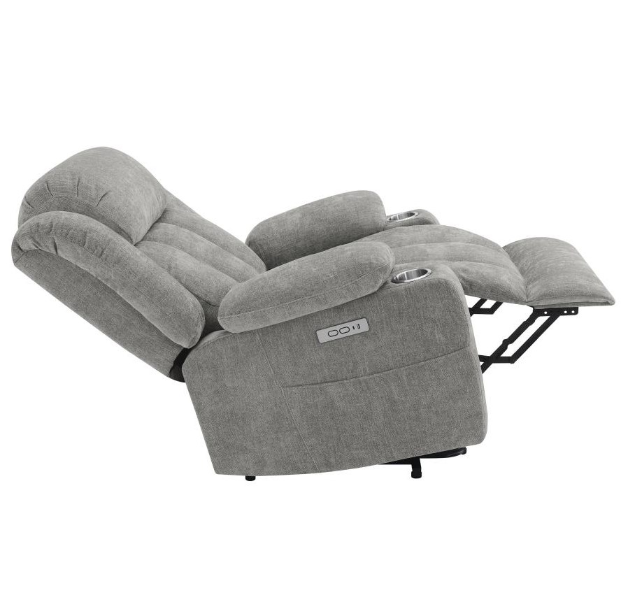 Houston Upholstered Power Lift Recliner, Gray