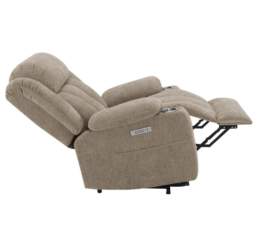 Houston Upholstered Power Lift Recliner, Camel