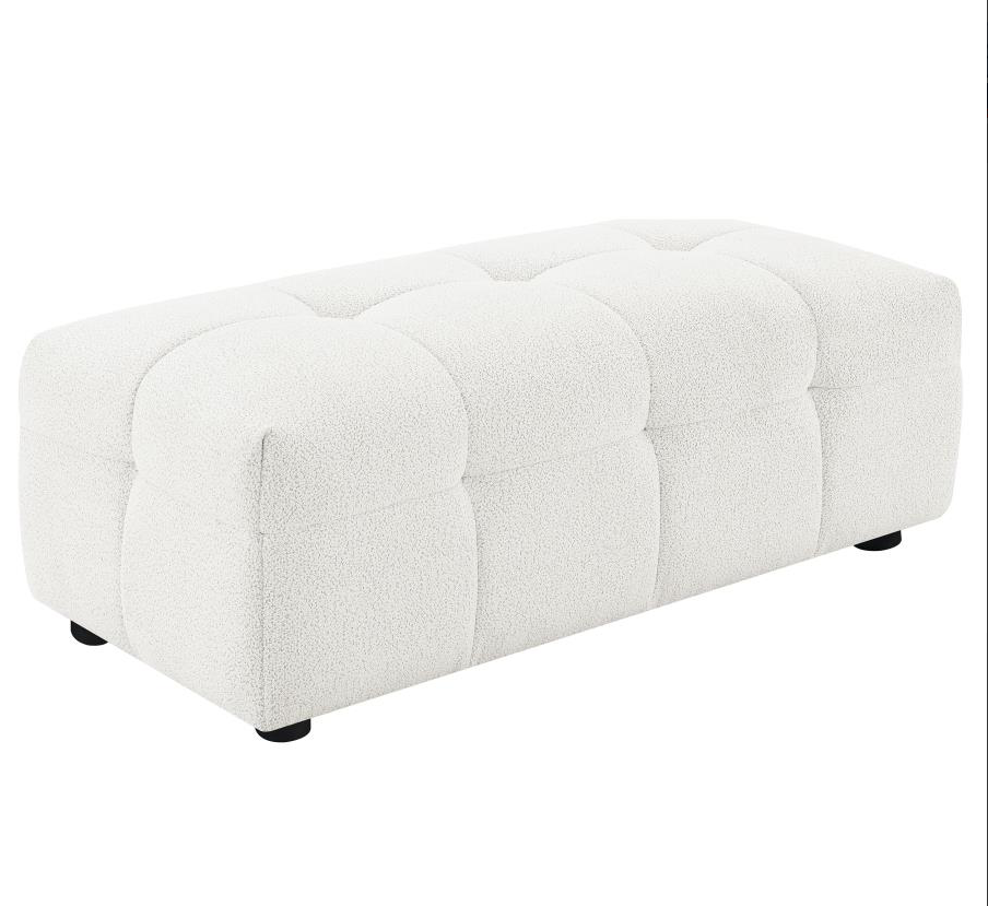 Everly 114" Extra Long Boucle Upholstered Sofa, Off White