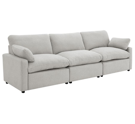 Collins Modern Feather Down Power Sofa, Grey