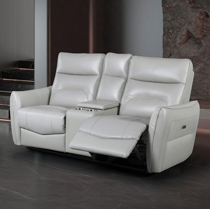 Terentius Contemporary Power Reclining Sofa, Taupe