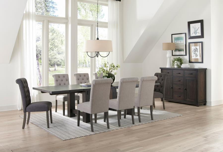 Calandra 9-piece Rectangular Dining Set with Extension Leaf Vintage Java