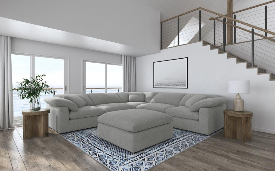 Raleigh Gray Boucle Upholstered Modular Sectional