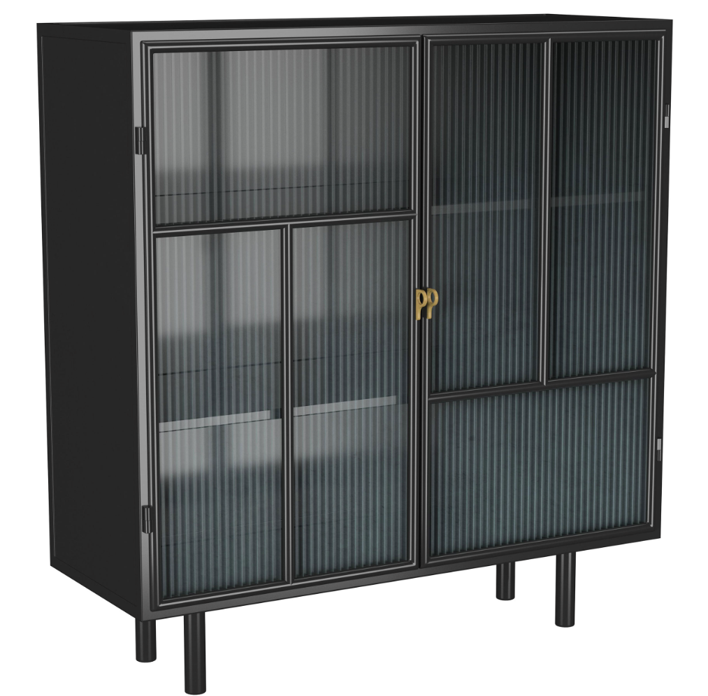 Dalia 2-door Accent Storage Cabinet with Shelving Black