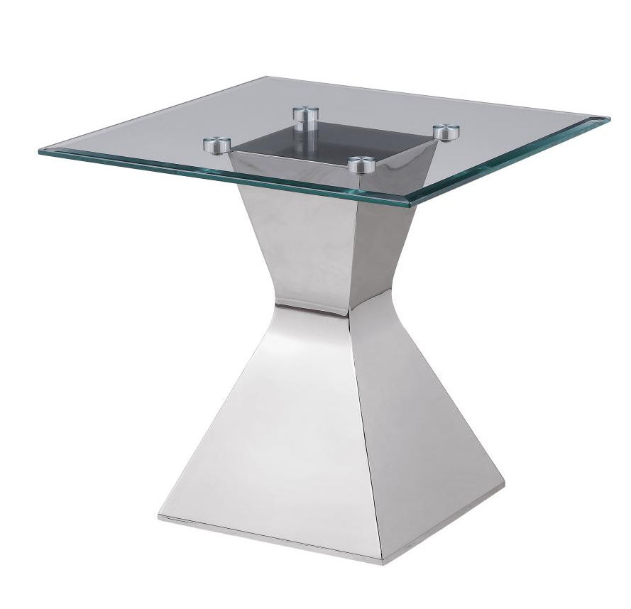 Jenny Glass Top Stainless Steel Coffee Table Chrome