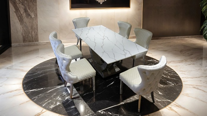 Portanova 5-Piece Glam Dining Set with Sintered Stone Top