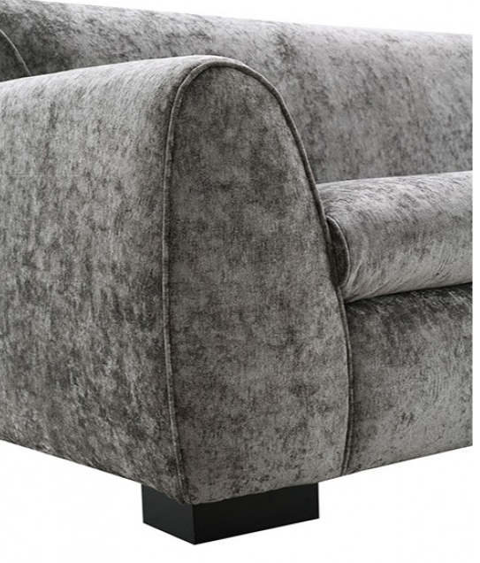 Severo Contemporary Velvet Sofa with Tapered Arm, Gray