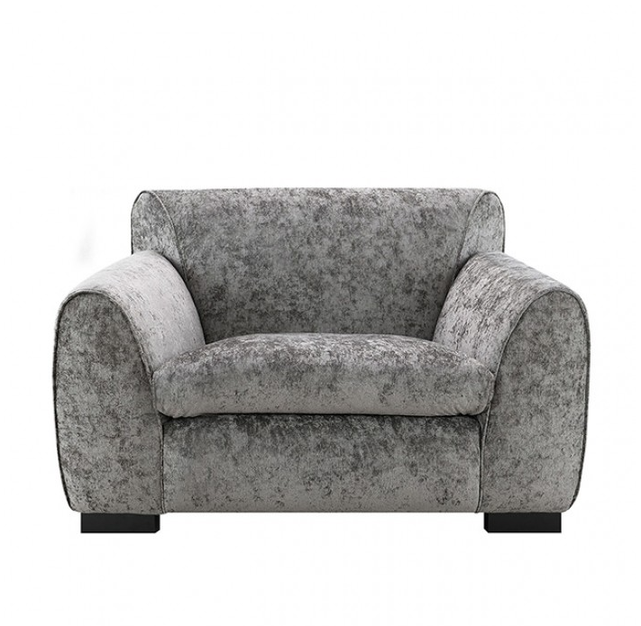 Severo Contemporary Velvet Sofa with Tapered Arm, Gray